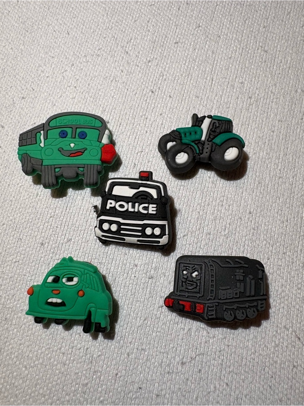 CROCS Kids Vehicle Charms - Green and Black Collection